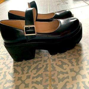 Mary Jane platform wedge.